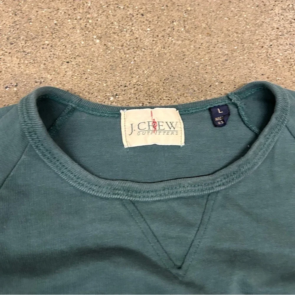 J. Crew Oarsman Shirt Mens Large Forest Green Paint Splatter USA distressed